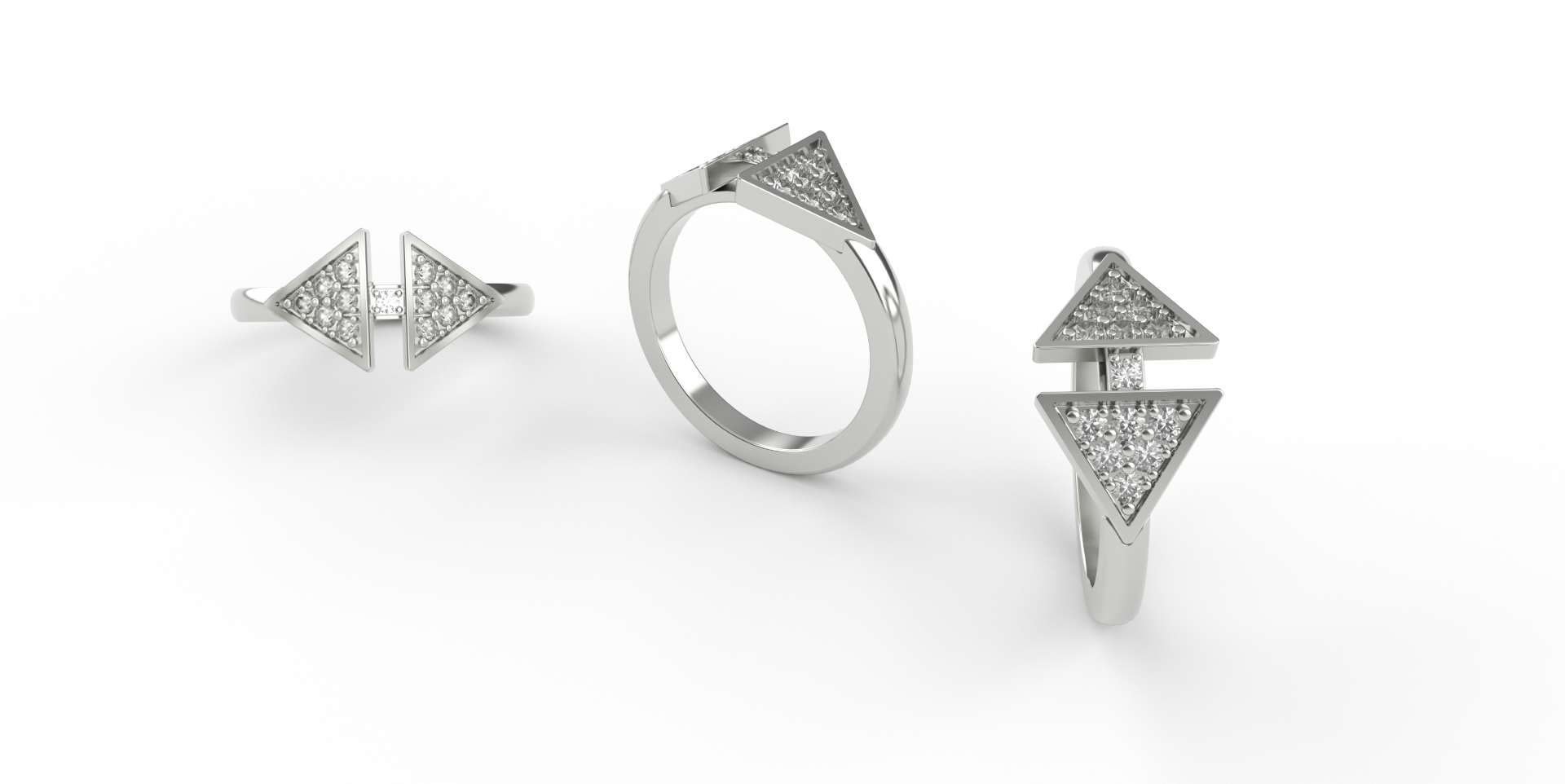 Women’s Double Triangles Ring