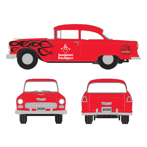 Red 1955 Chevy 2-door Hardtop