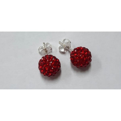 Red Swarovski Crystal Stud Earrings